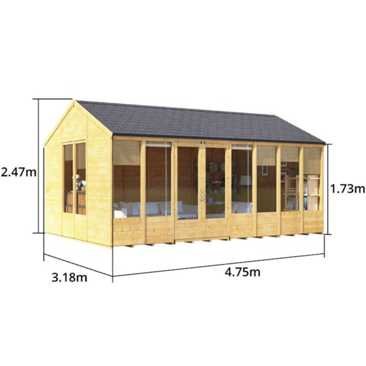 BillyOh Petra Reverse Apex Summer House 16 x 10 ft – view 6