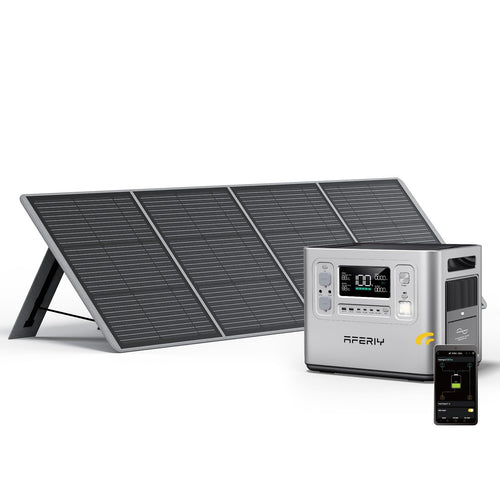 AFERIY 2400W Portable Power Station 2048Wh LiFePO4 with 200W Solar Panel