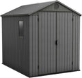 6 x 8 ft Outdoor Garden Storage Shed with Double Doors, Window & Heavy-Duty Floor Panel