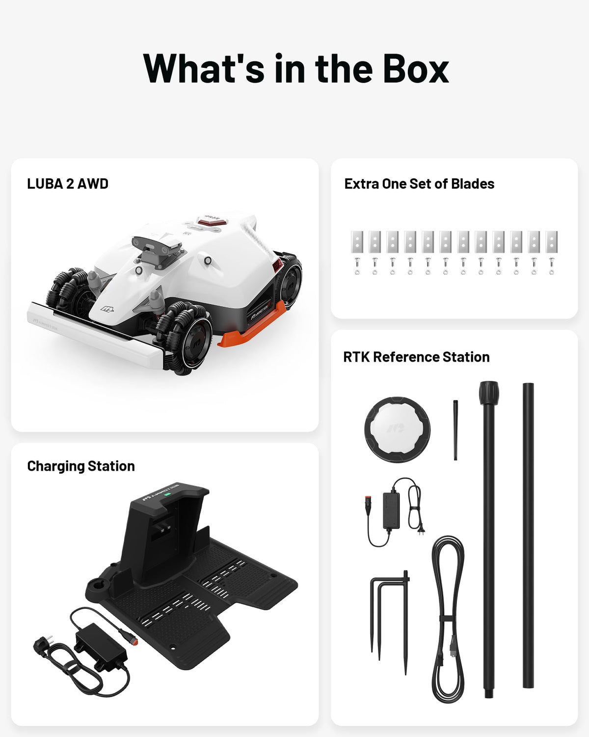 MAMMOTION LUBA 2 AWD 5000X Robot Lawn Mower without Boundary, Recommended 5000 m2, Max. 6000 m2, Auto Mapping UltraSense AI Vision, 80% Gradient