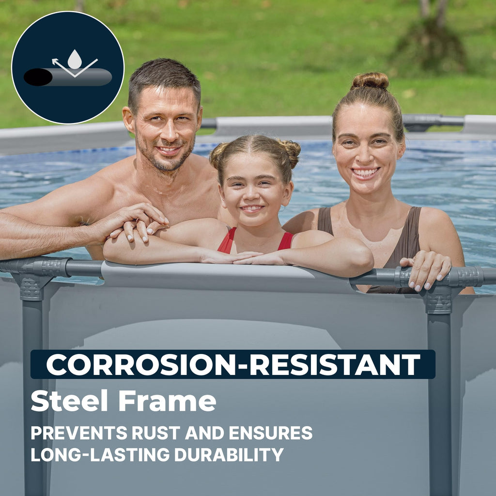 Steel Pro MAX 20 Foot x 52 Inch Round Above Ground Swimming Pool Set Outdoor Metal Frame Family Pool with Filter Pump