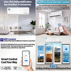 12000 BTU Air Conditioner, Wall Split, Wi Fi, 5 In 1, Cooler, Heater, Dehumidifier, Air Purifier, Heat Pump, Remote Control, 3.5 kW, A++, App