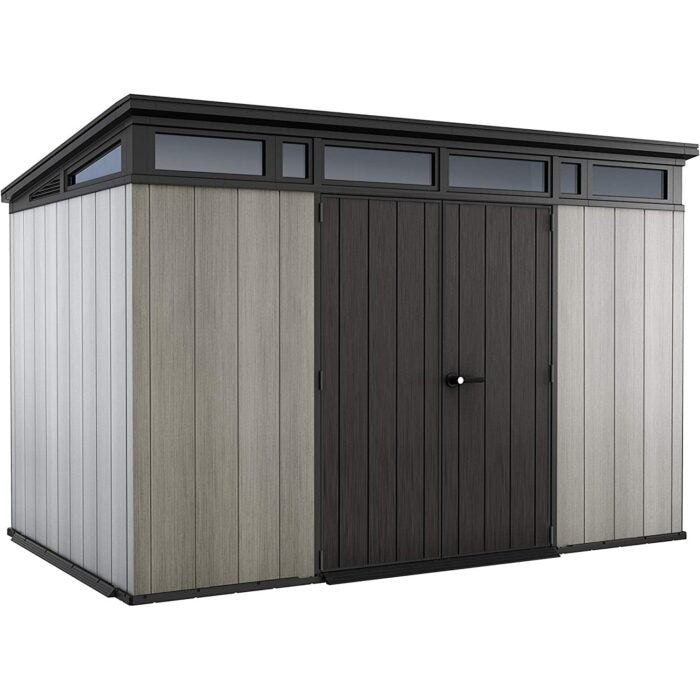 11x 7 Artisan Heavy Duty Plastic Pent Shed – Grey