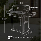 Weber Spirit E-330 Black 3-Burner Liquid Propane Gas Grill with 1 Side Burner